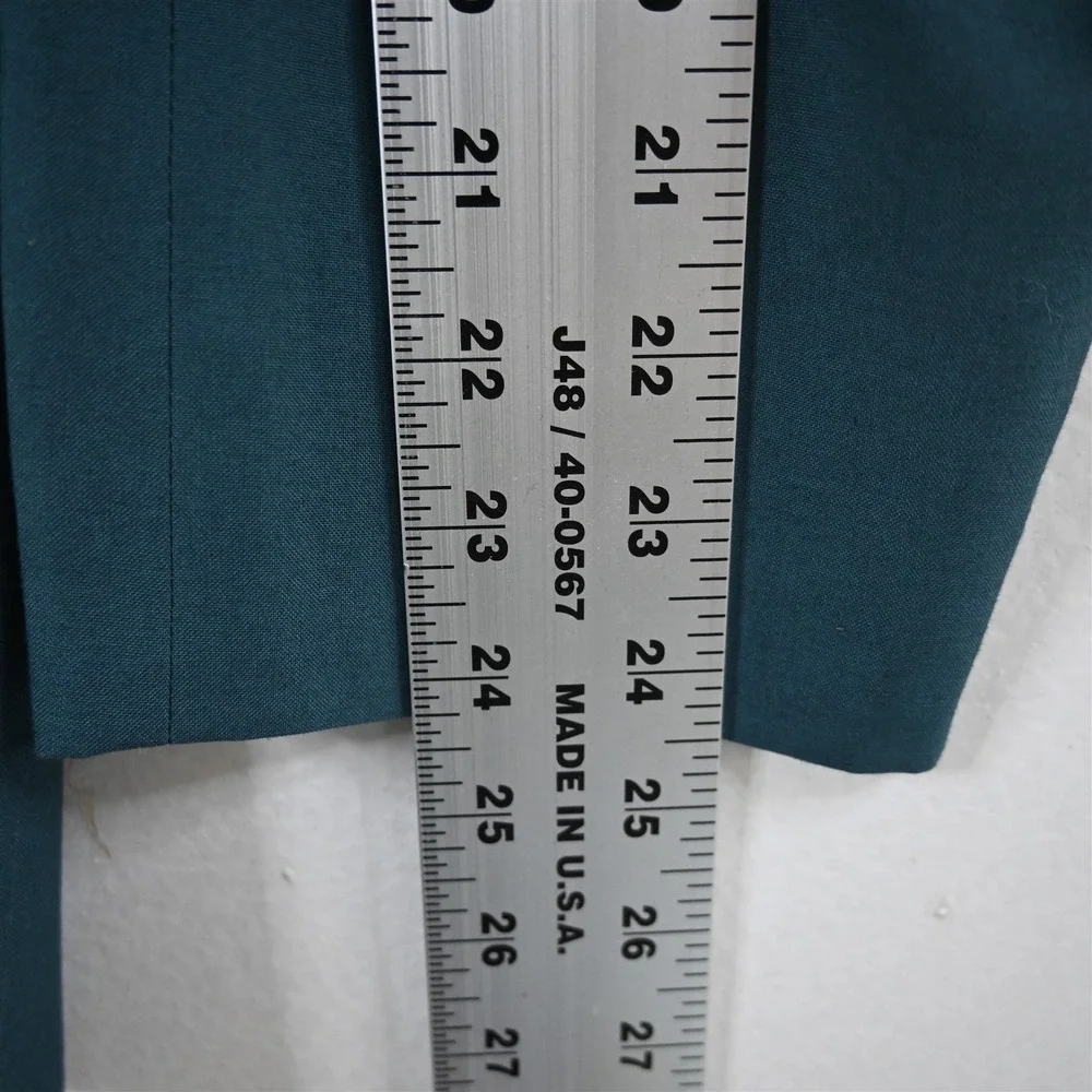 Vtg 90s Vaish Bros 40R Teal Green Double Breasted‎ Blazer Suit Jacket Sport Coat